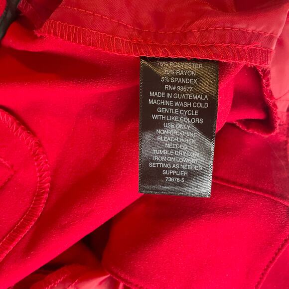 Worthington Women Formal Pants size 18 US High Rise Modern Fit Slim Leg Red - Picture 9 of 11